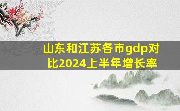 山东和江苏各市gdp对比2024上半年增长率