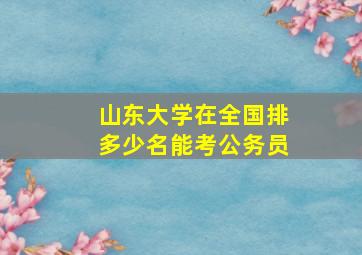 山东大学在全国排多少名能考公务员