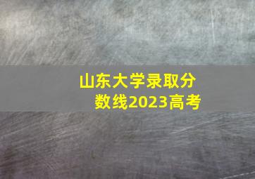 山东大学录取分数线2023高考