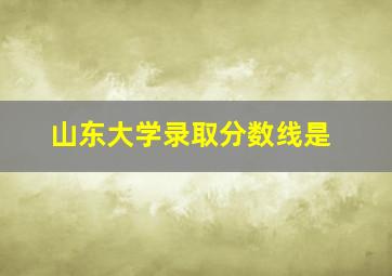 山东大学录取分数线是