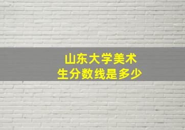 山东大学美术生分数线是多少