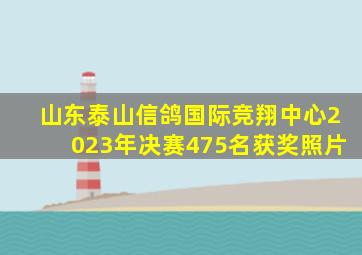 山东泰山信鸽国际竞翔中心2023年决赛475名获奖照片