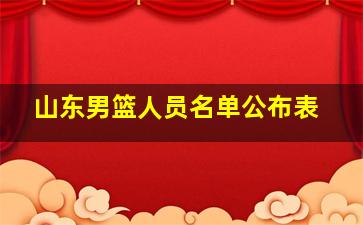 山东男篮人员名单公布表