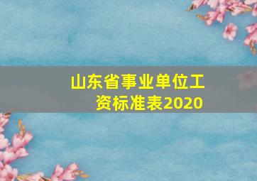 山东省事业单位工资标准表2020