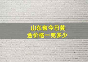 山东省今日黄金价格一克多少