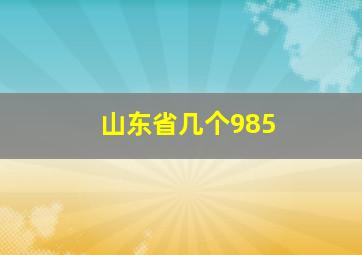 山东省几个985