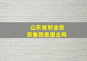 山东省财金投资集团是国企吗