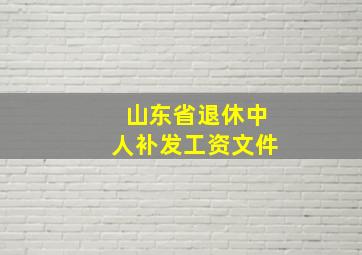 山东省退休中人补发工资文件