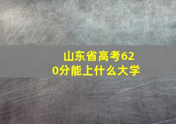 山东省高考620分能上什么大学