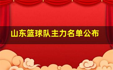 山东篮球队主力名单公布