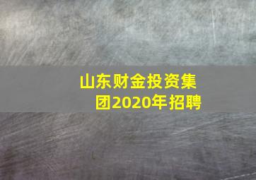 山东财金投资集团2020年招聘