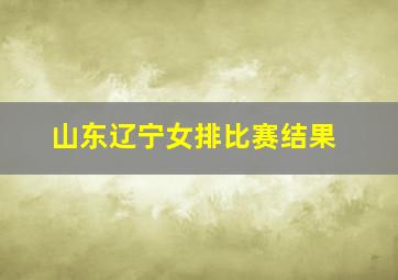 山东辽宁女排比赛结果