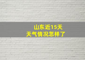 山东近15天天气情况怎样了