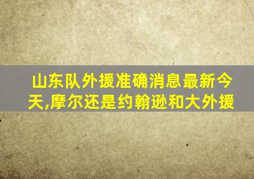 山东队外援准确消息最新今天,摩尔还是约翰逊和大外援