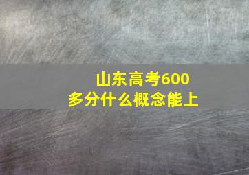 山东高考600多分什么概念能上