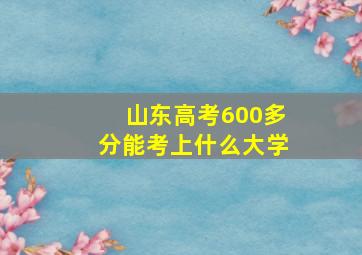 山东高考600多分能考上什么大学