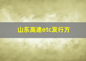 山东高速etc发行方