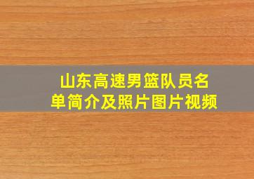 山东高速男篮队员名单简介及照片图片视频