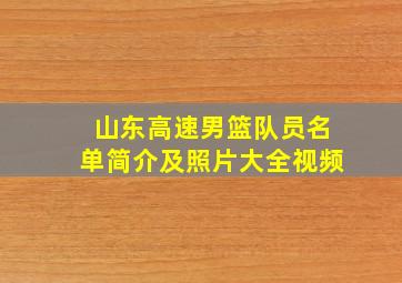 山东高速男篮队员名单简介及照片大全视频