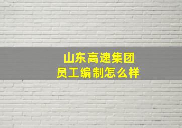 山东高速集团员工编制怎么样