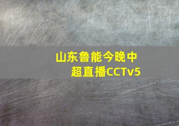 山东鲁能今晚中超直播CCTv5