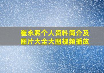 崔永熙个人资料简介及图片大全大图视频播放