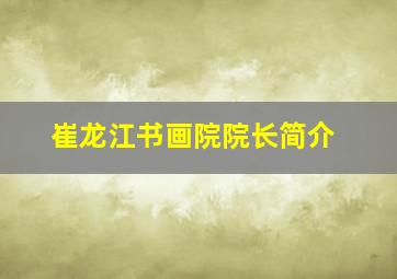 崔龙江书画院院长简介