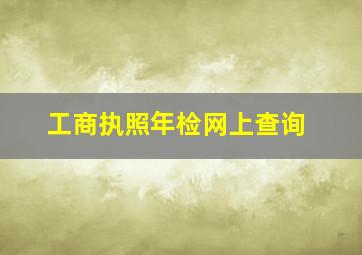 工商执照年检网上查询