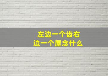 左边一个齿右边一个屋念什么