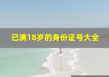 已满18岁的身份证号大全