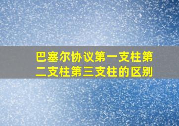 巴塞尔协议第一支柱第二支柱第三支柱的区别