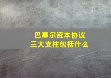 巴塞尔资本协议三大支柱包括什么