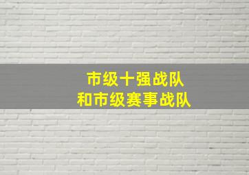 市级十强战队和市级赛事战队