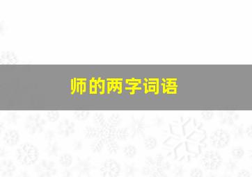 师的两字词语