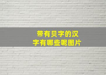 带有贝字的汉字有哪些呢图片