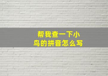 帮我查一下小鸟的拼音怎么写