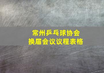 常州乒乓球协会换届会议议程表格