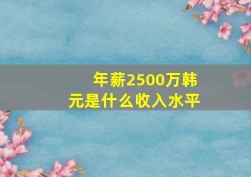 年薪2500万韩元是什么收入水平