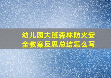 幼儿园大班森林防火安全教案反思总结怎么写