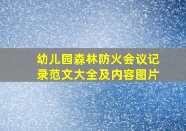 幼儿园森林防火会议记录范文大全及内容图片