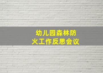 幼儿园森林防火工作反思会议