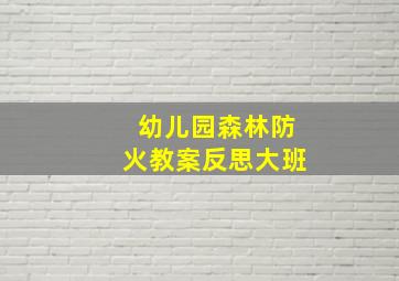 幼儿园森林防火教案反思大班