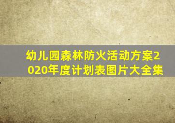 幼儿园森林防火活动方案2020年度计划表图片大全集