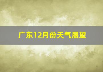 广东12月份天气展望