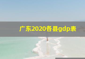 广东2020各县gdp表