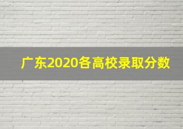 广东2020各高校录取分数