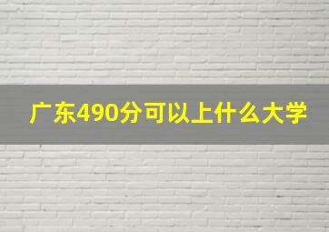 广东490分可以上什么大学