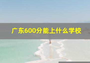 广东600分能上什么学校