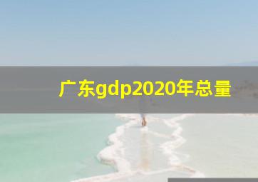 广东gdp2020年总量