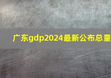 广东gdp2024最新公布总量